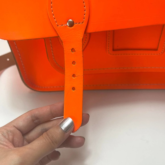 THE CAMBRIDGE SATCHEL COMPANY Neon Leather Backpack in Orange - Picture 8 of 14